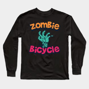 Zombie driving bicycle Long Sleeve T-Shirt